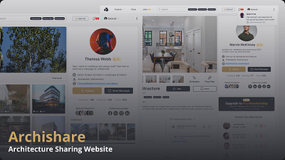 Archishare - Architect Based Showcase Site architecture branding realestate ui webdesign