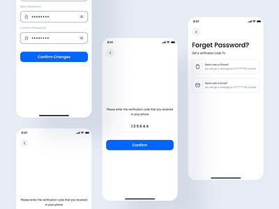 Recover passowrd of online banking app bertobaseit branding design ewallet forget password kit minimal online baking app kit online baking uiux design online banking app recover password ui ui design uiux design ux