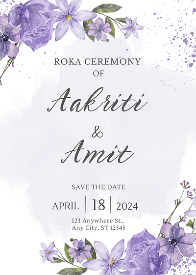 Invitation Card For Roka Ceremony card cards design invitation roka invitation wedding cards work