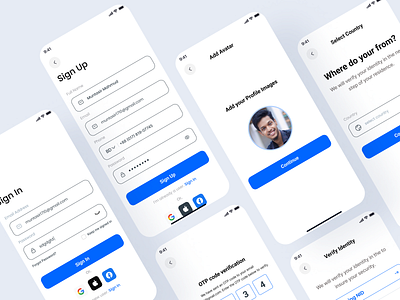 Sign in & Sign up screen app kit bertobaseit branding design design kit ewallet app log out login minimal online banking sign up sing in ui ui kit uiux design ux