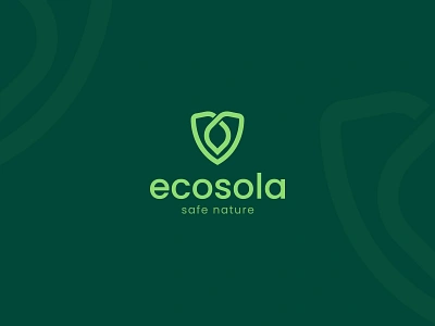 Ecosola Logodesign Project eco brand eco friendly eco products environment green energy green logo leaf icon minimalist design modern logo nature nature branding organic design shield logo sustainability