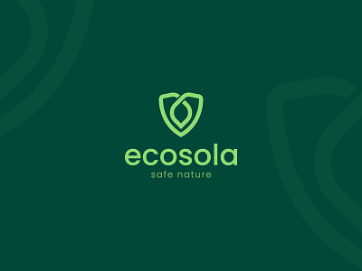 Ecosola Logodesign Project eco brand eco friendly eco products environment green energy green logo leaf icon minimalist design modern logo nature nature branding organic design shield logo sustainability