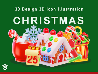 Christmas 3D Assets 3d blender christmas holiday holy icon illustration merry christmas render santa claus winter