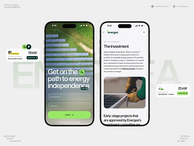 Energy Investing Mobile App ai finance ai fintech app app design eco eco invest finance design fintech fintech mobile app fintech startup green energy investment ios money personal finance app renewable energy revolut saas trader trading app trading mobile app