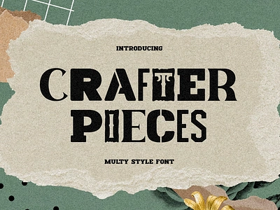 Crafter Pieces – Multi Style Font branding font creative projects display font edgy style film illustration logo font magazine font modern font multi font multi style music packaging pop poster font sans serif font serif font street art typography unique