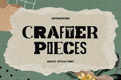 Crafter Pieces – Multi Style Font branding font creative projects display font edgy style film illustration logo font magazine font modern font multi font multi style music packaging pop poster font sans serif font serif font street art typography unique