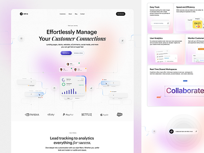 AI Saas Landing Exploration ai b2b dashboard gradient hilf al hilf al digital hr interface landing layout management minimal saas saasai startup trending typography ui ux visual