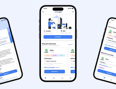 JOBS - Jobseeker Platform app clean jobapp mobile mobileappdesign ui uidesign ux