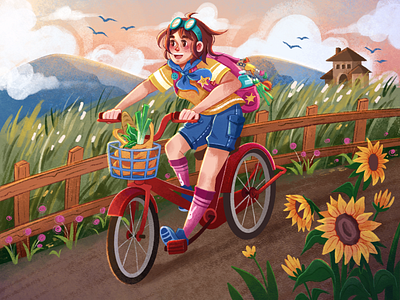 Country Roads and Sunny Loads art artwork branding character character design childrenbookillustration childrenillustration cute design design digitalart header illustration landing landing page ui ui ix web website