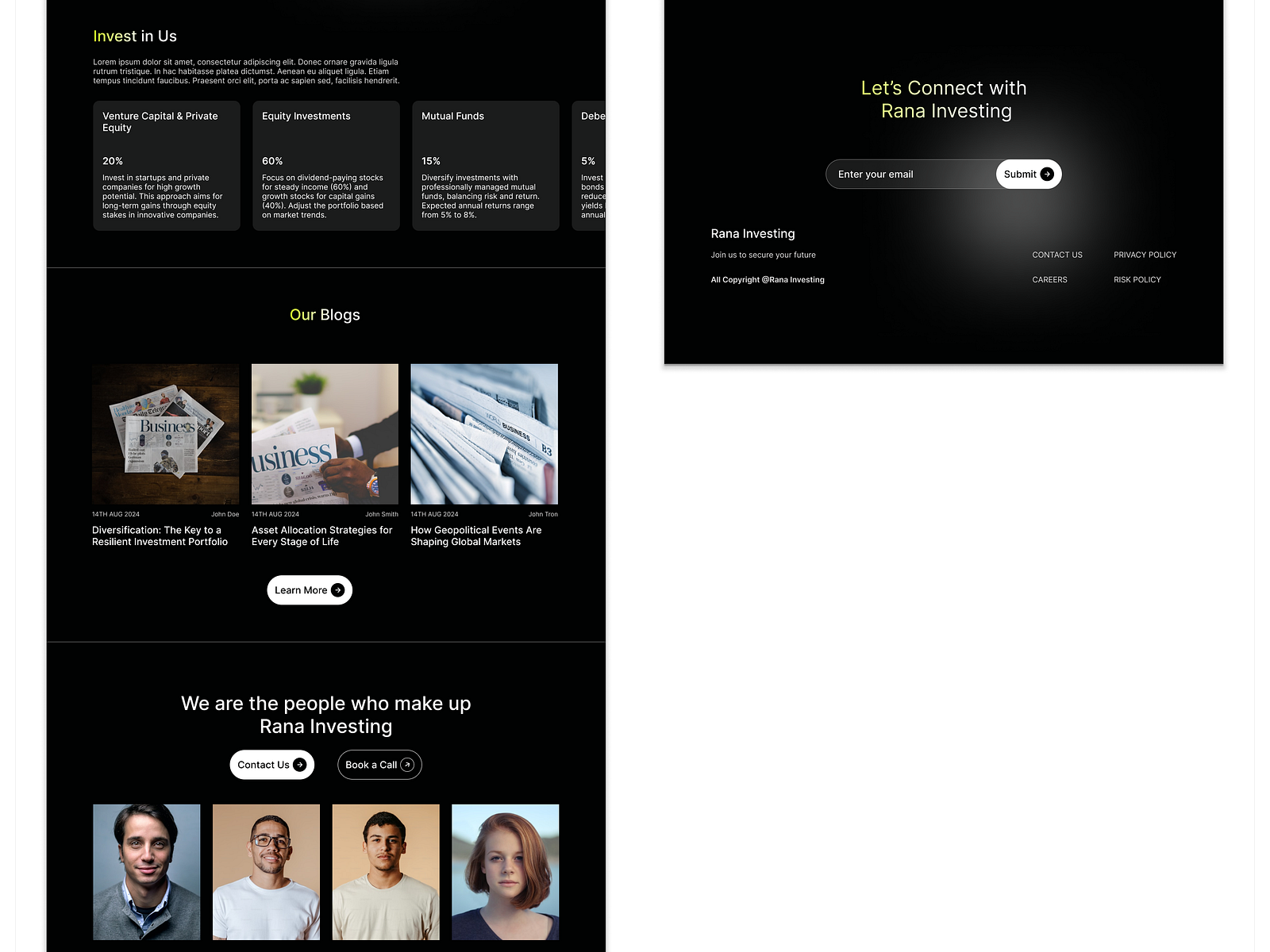 Rana Investing - Website Design by Chirayu Rana on Dribbble