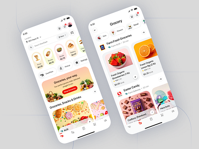 DoorDash Mobile App Redesign📱 animation app delivery app e commerce ecommerce app fooddelivery grocery grocery app grocery delivery grocery shopping healthy grocery ios app landing page mobile app monile online food online grocery redesign service web design