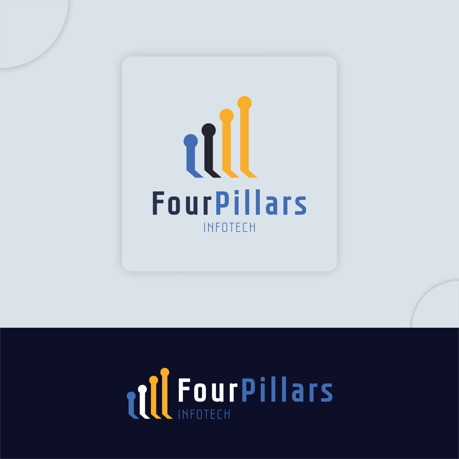 Logo For Four Pillars Infotech branding design graphic design illustration logo typography vector