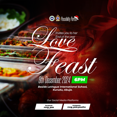 Church Love Feast Flyer Design church flyer flyer design graphic design poster design