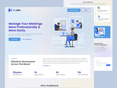 Meeting_Management Website branding design flat illustration meeting meeting management website minimal typography ui uiux uiux design web website