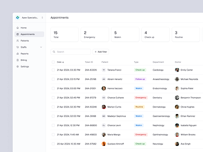 Medical Admin Web App appointment design medical medical admin app medical app medical appointment medical dashboard medical web app ui ui design uiux web app