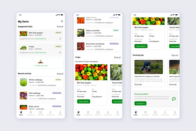 Farm management application agriculture agritech crops diary farm farm diary farm management plants ui vegetable