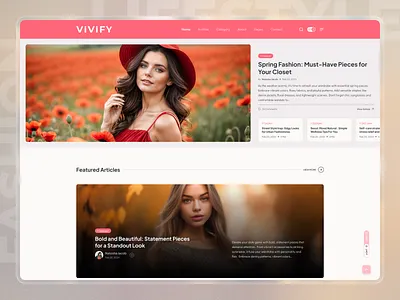 Vivify || Fashion & Lifestyle Blog Website || Layout - 07 blog blog ui design design fashion homepage landing layout lifestyle lifestyle blog design minimalistic landing page personal blog ui design uiux ux design web design webdesign webpage website