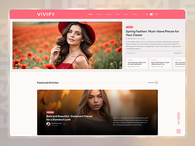 Vivify || Fashion & Lifestyle Blog Website || Layout - 07 blog blog ui design design fashion homepage landing layout lifestyle lifestyle blog design minimalistic landing page personal blog ui design uiux ux design web design webdesign webpage website