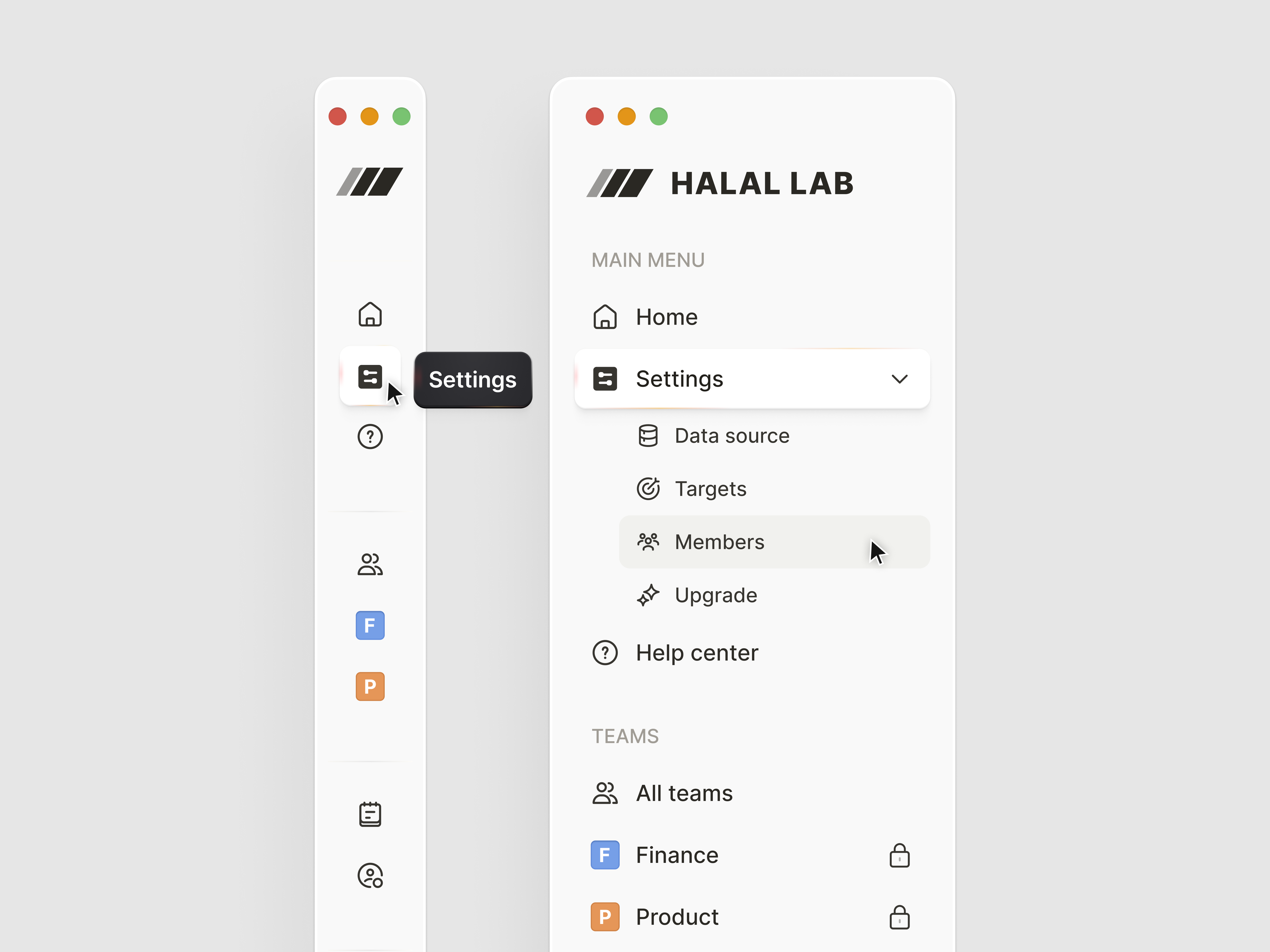Example of Sidebar Navigation Menu