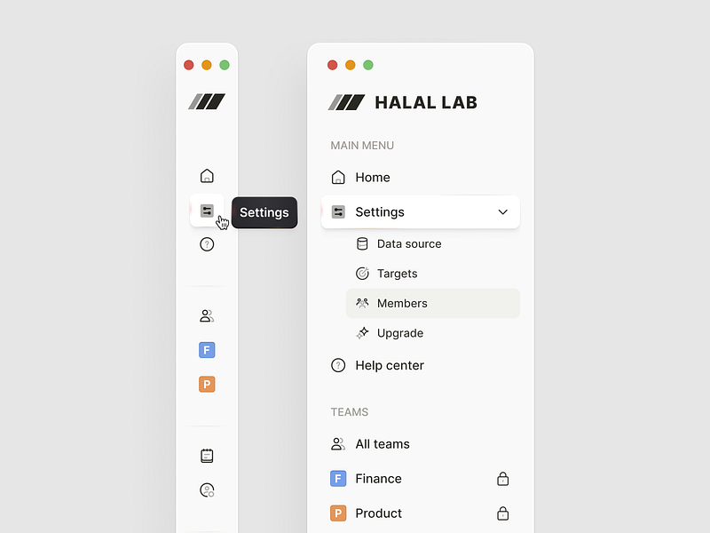 Sidebar Navigation Menu