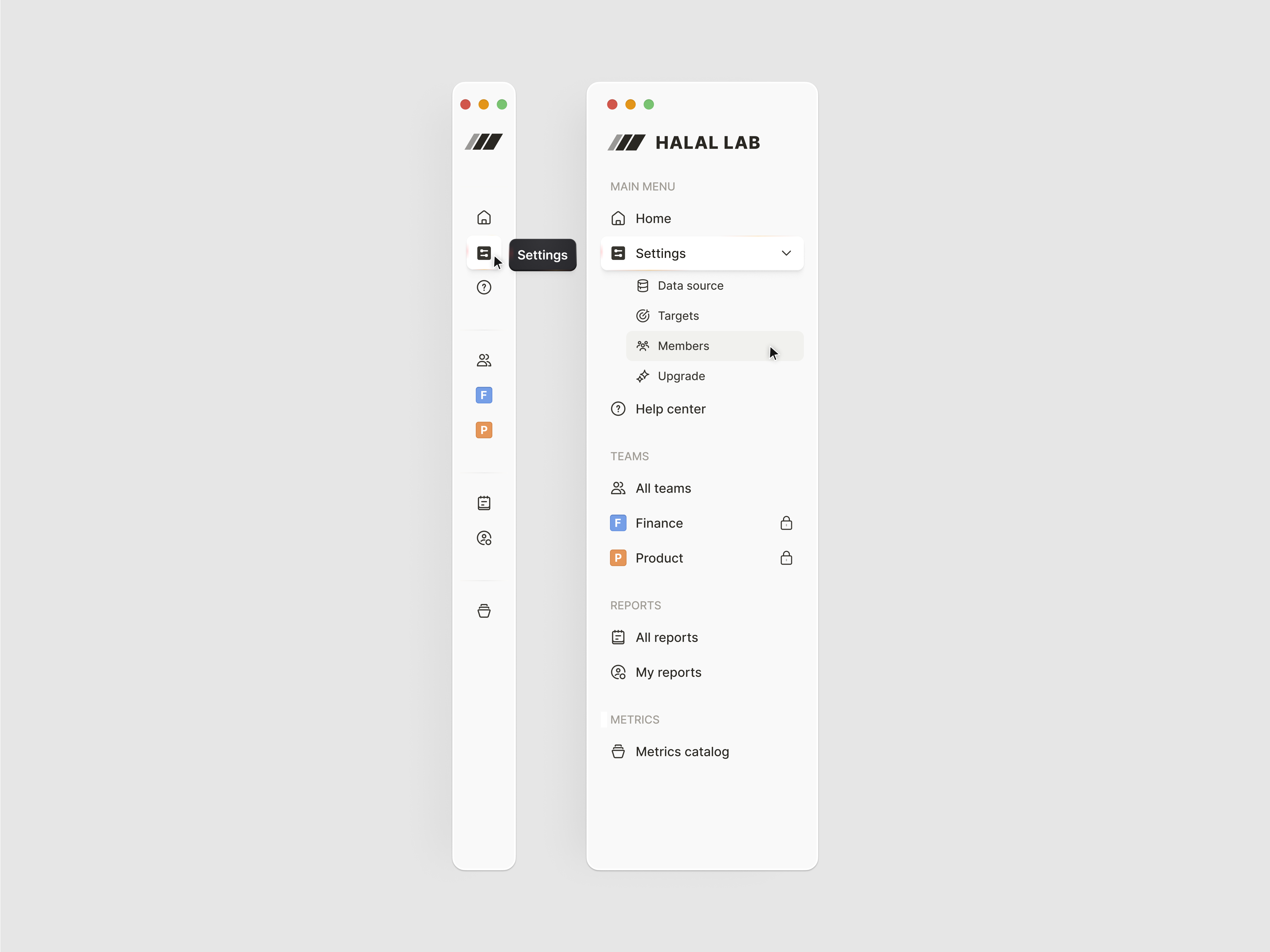 Sidebar Navigation Menu by Hugeicons for Halal Lab on Dribbble