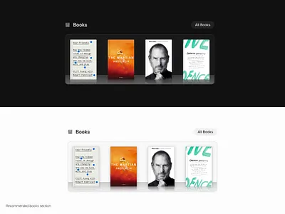 Recommended books section book book read library reading app