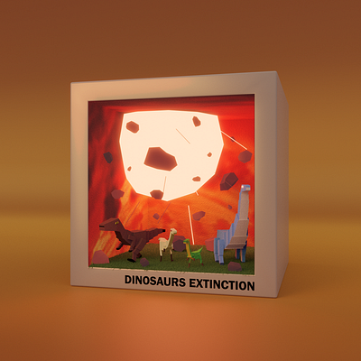 Dinosaurs Extinction 3d 3d animation 3d art 3d illustration abstract art blender cgi character design cinema 4d concept art digital art environment design game art geometric art isometric low poly modeling motion graphics render stylized