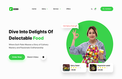 Online Food Website 3d animation logo motion graphics ui