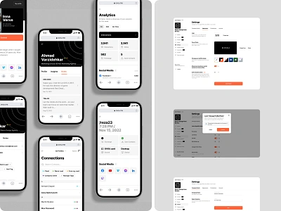 Mobile user flow for OVOU Team. Teams NFC card. SaaS design add to contact business nfc card card for teams connection connections contact sharing contacts contacts list contacts screen corporate profile digital business card mobile design mobile ui mobile user flow my contacts nfc card nfc team cards share contact team cards ui