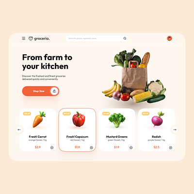 Grocery Web UI design grocery shop ui ux web