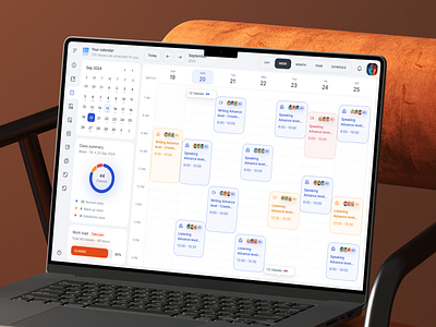 Teaching Calendar Schedule calendar chart class dashboard edtech education ui graph management schedule statistic teacher dashboard teaching tool