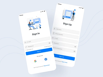 Sign In Sign Up Screens access control authentication credentials email verification form validation login onboarding responsive design seamless experience secure login sign in sign up two factor authentication ui design user account user profile ux design