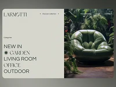 Larmotti - Furniture Company Website brand branding chairs clean company creative creativity decor decoration design elegance furniture furniture design luxury modern service ui ux web website