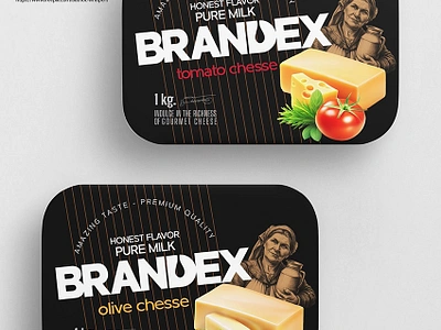 Brandex Gourmet Cheese Packaging Mockup premium packaging template