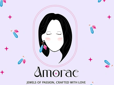 Elegant jewelry packaging design for Amorae: 'Jewels of passion, branding graphic design logo