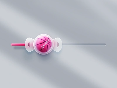 Dribbble Slider 3d apple ball bonbon cute dribbble gobo icon illustration ios lolipop pink slider sweet