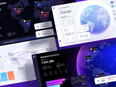 Orion UI Kit 3d animation chart dashboard dataviz design desktop dev global graphic design illustration infographic it local planet space statistic tech template ui