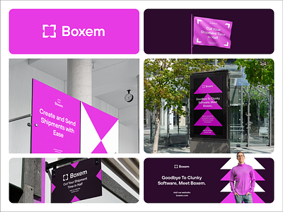 Boxem Direction 8 amazon branding branding and identity clean design dribbble drop shipping graphic design identity logo logo design minimal modern modern visual identity pattern pink poster tech visual design visual identity