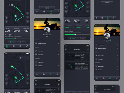 Mobile Apps for Tracking Bike Rides apps figma landing page mobileapps ui