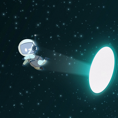 Astroboy 2d after effects animation astronaut cartoon character design loop motion design portal space