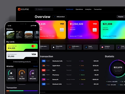 Eclipse - Figma dashboard UI kit for data design web apps 3d animation branding chart dashboard dataviz design desktop graphic design illustration infographic logo motion graphics statistic template ui