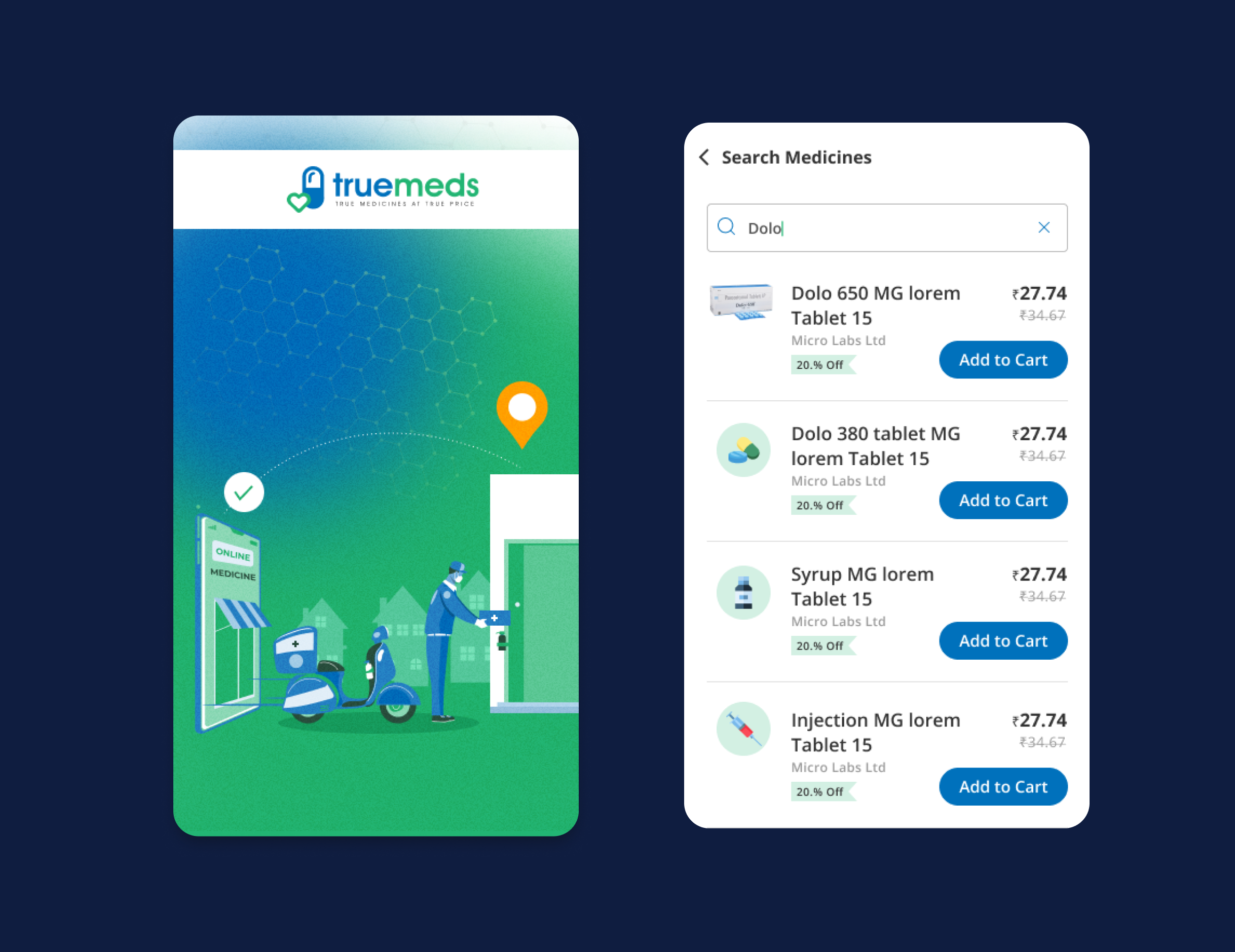 TrueMeds PWA Redesign animation app design ui ux appredesign branding cart design digital health e commerce design empty screen design healthcare app mobile app design mobile design mobileappdesign motion graphics pharmacy app productdesign pwa splash screen design ui ui design ux design