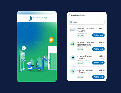 TrueMeds PWA Redesign animation app design ui ux appredesign branding cart design digital health e commerce design empty screen design healthcare app mobile app design mobile design mobileappdesign motion graphics pharmacy app productdesign pwa splash screen design ui ui design ux design