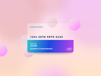 Visa card UI gradient color master card ui user interface virtual card visa card