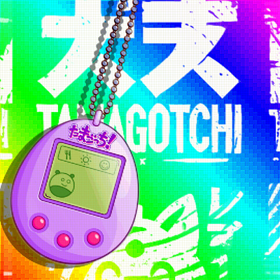 Tamagotchi 2d 80 after effects animation arcade art cute loop motion design neon pixel retro robot tamagotchi