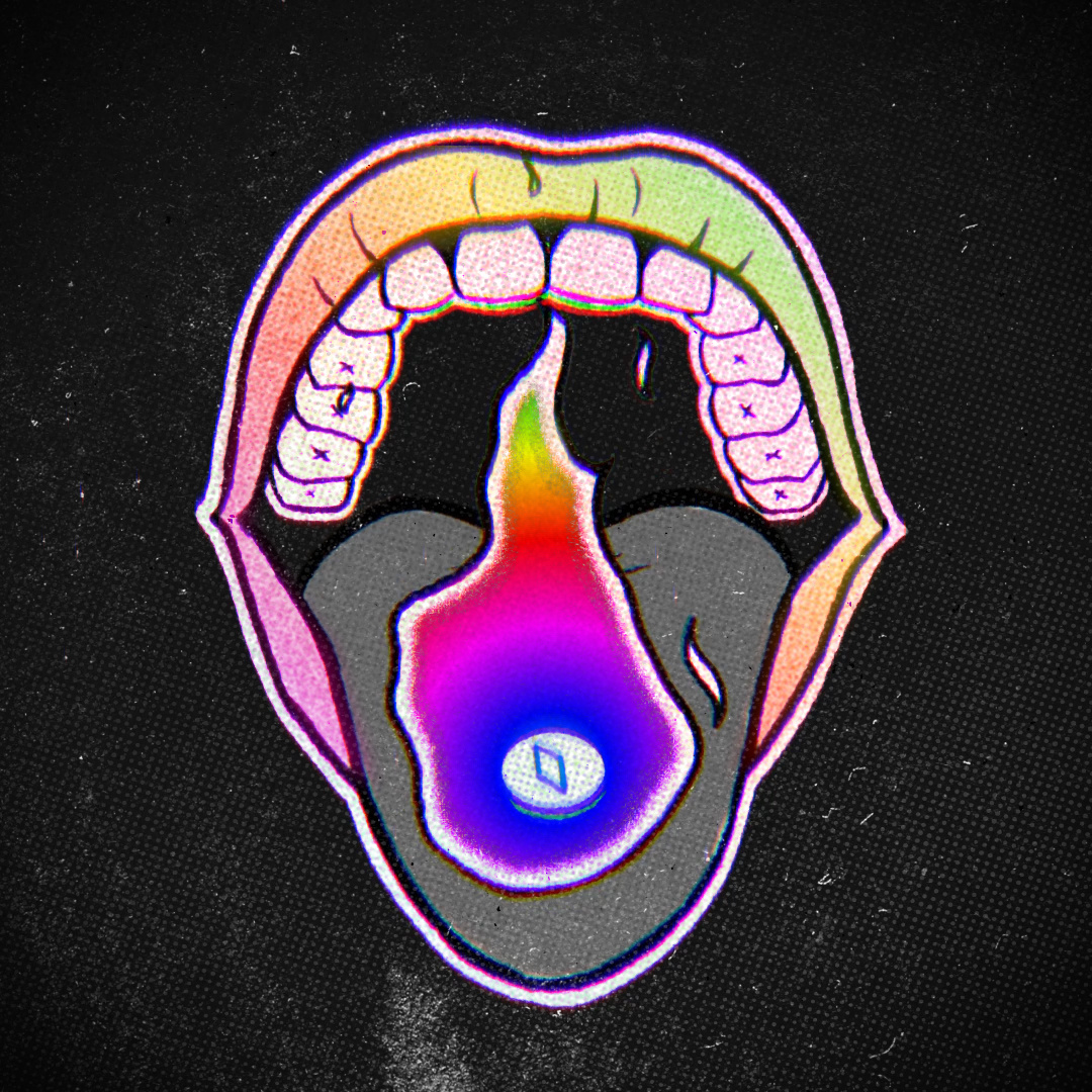 Pill 2d after effects animation black design fire loop motion design mouth pill rainbow white