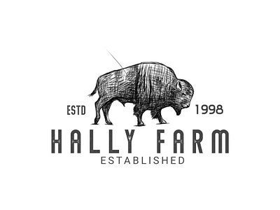 HALLY farm logo agricultur classic logo farm logo graphic design logo vintage logo