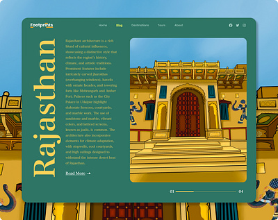 Travel - Blog Page and Illustration blog page design graphic design illustration india travel ui ux web design