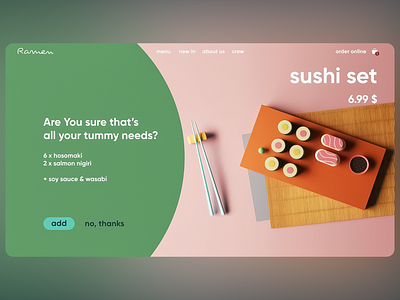 Ramen - Restaurant Website Design company design food food service menu online order order ordering restaurant restaurant menu restaurant web sushi sushi set ui ux ux design ux ui web web design website