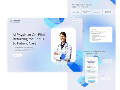 OneLine Health - UI Design Concept 3d animation composition design ui web website